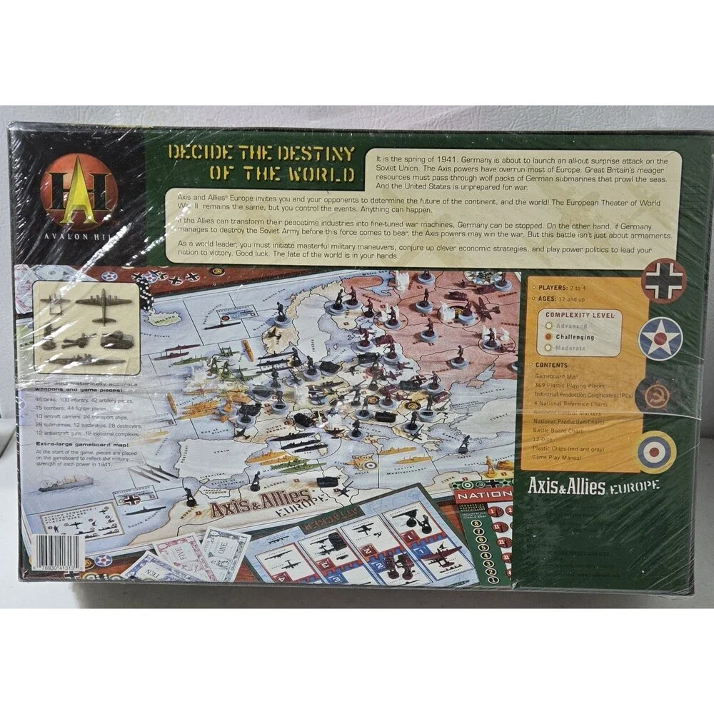Axis & Allies Europe: Avalon Hill 1999 NEW SEALED 41313